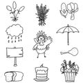 Element thanksgivig hand draw on doodles Royalty Free Stock Photo