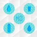Element of water triangle flat icon set. Drop and bottle icon