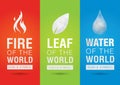 Element of the world, Fire leaf water icon symbol sign. Creative Royalty Free Stock Photo