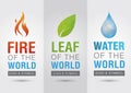 Element of the world, Fire leaf water icon symbol sign. Creative Royalty Free Stock Photo