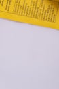 element yellow covid coronavirus vaccination certificate on white background