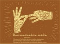 Element yoga dharmachakra mudra hands Royalty Free Stock Photo