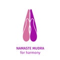 Element yoga namaste mudra hands. Vector illustration