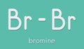 Elemental bromine Br2 molecule. Skeletal formula.