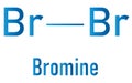 Elemental bromine Br2, molecule. Skeletal formula. Chemical structure