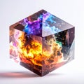 Elemental Cube Fire and Space Contained Royalty Free Stock Photo