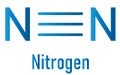 Elemental nitrogen N2 molecule. Skeletal formula.