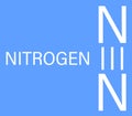 Elemental nitrogen N2 molecule. Skeletal formula.