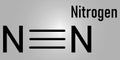 Elemental nitrogen N2 molecule. Skeletal formula.