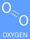 Elemental oxygen. O2 molecule. Skeletal formula.