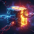 Elemental Power Cube in Cosmic Chains Royalty Free Stock Photo