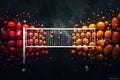 Elemental Sport Mashup An abstract, energetic composition featuring elements suggestive of volleyball (net like patterns, Royalty Free Stock Photo