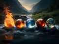 Elemental Symphony: A Visual Ode to Air, Water, Fire, Earth, and Space Royalty Free Stock Photo