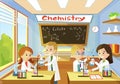 Elementary Class School Chemistry for Children. Royalty Free Stock Photo