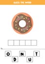 Elementary crossword for kids. Guess the word donut Royalty Free Stock Photo