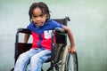 Elementary handicapped boy in classroom Royalty Free Stock Photo