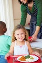 Elementary Pupil Collecting Healthy Lunch In Cafeteria Royalty Free Stock Photo