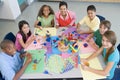 Elementary school art class Royalty Free Stock Photo