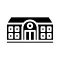 elementary school building glyph icon vector illustration Royalty Free Stock Photo
