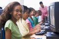 Elementary school computer class Royalty Free Stock Photo