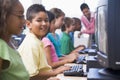 Elementary school computer class Royalty Free Stock Photo