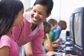 Elementary school computer class Royalty Free Stock Photo