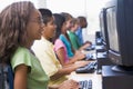 Elementary school computer class Royalty Free Stock Photo