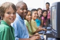 Elementary school computer class Royalty Free Stock Photo