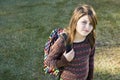 Elementary school girl with her bookbag Royalty Free Stock Photo