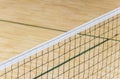 Elementary school gym indoor with volleyball net Royalty Free Stock Photo
