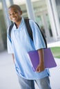 Elementary school pupil outside Royalty Free Stock Photo