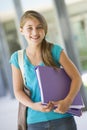 Elementary school pupil outside Royalty Free Stock Photo