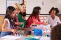 Elementary school teacher uses block play in class with kids