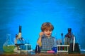 Elementary school. It was a little chemistry experiment. Back to school and home schooling. Science and education Royalty Free Stock Photo