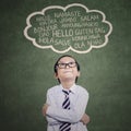 Elementary student learn multilanguage 2 Royalty Free Stock Photo