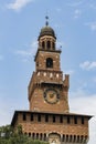 Elements of the architecture of the ancient Castle of Sforza in Milan Royalty Free Stock Photo
