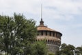 Elements of the architecture of the ancient Castle of Sforza in Milan Royalty Free Stock Photo