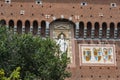 Elements of the architecture of the ancient Castle of Sforza in Milan Royalty Free Stock Photo