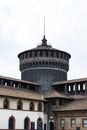 Elements of the architecture of the ancient Castle of Sforza in Milan Royalty Free Stock Photo