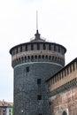 Elements of the architecture of the ancient Castle of Sforza in Milan Royalty Free Stock Photo