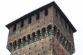 Elements of the architecture of the ancient Castle of Sforza in Milan Royalty Free Stock Photo