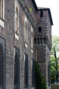 Elements of the architecture of the ancient Castle of Sforza in Milan Royalty Free Stock Photo