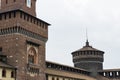 Elements of the architecture of the ancient Castle of Sforza in Milan Royalty Free Stock Photo