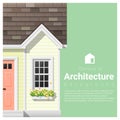 Elements of architecture background with a small house Royalty Free Stock Photo
