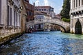 Elements of architecture of houses on the streets of the canals of the city of Venice