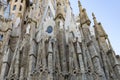 Elements of the architecture of the new part of the temple Sagrada Familia.