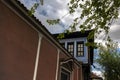 Elements of The Architecture of the Old Town of Plovdiv, which in 2019 became the Capital of Culture in Europe. And a dramatic sky