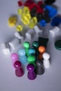 Elements - attributes for board games - figures, cubes, bottles, houses. On white background. . Copy space