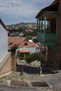 Elements of buildings, church and mountains