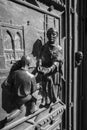 The elements of decor on the facade of the Cathedral of Saints Vitus Royalty Free Stock Photo